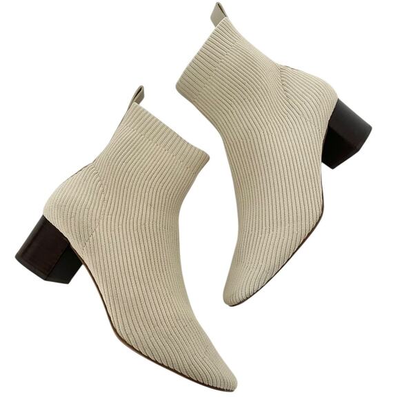 Everlane The Glove Boot ReKnit Ankle Heel Chelsea Pull on Sock Bootie Size 8.5 - Picture 7 of 10